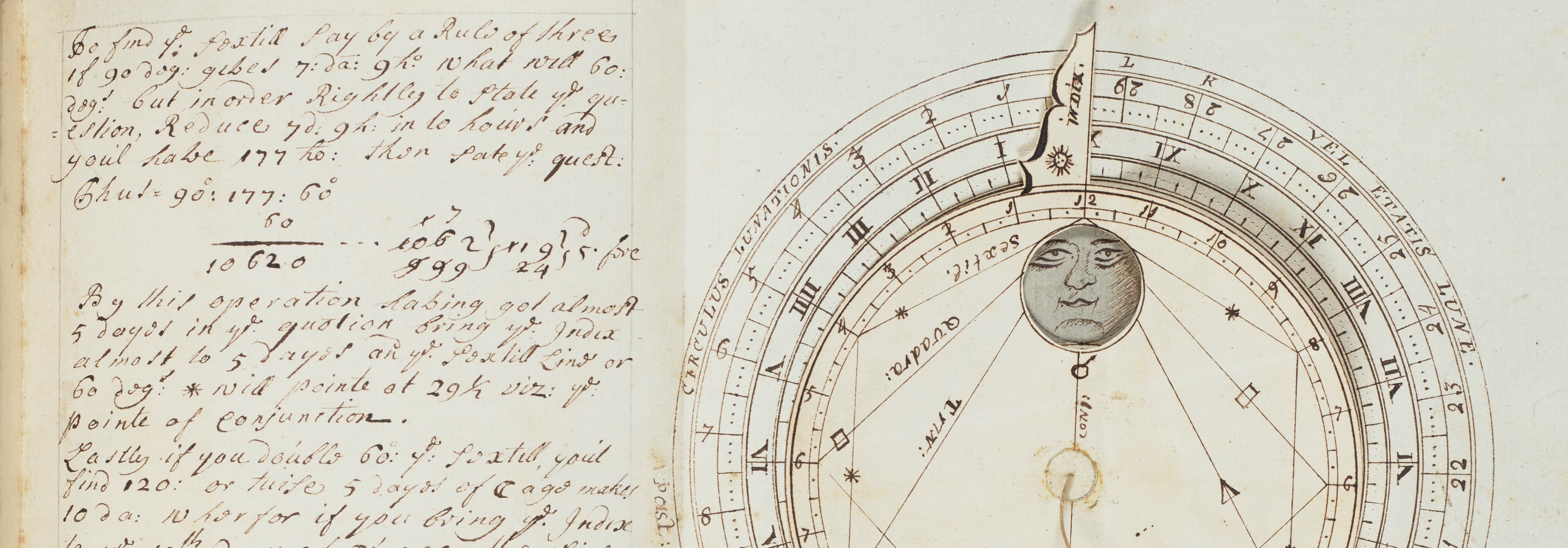 Moon dial from Cosmographia - Peter Apian